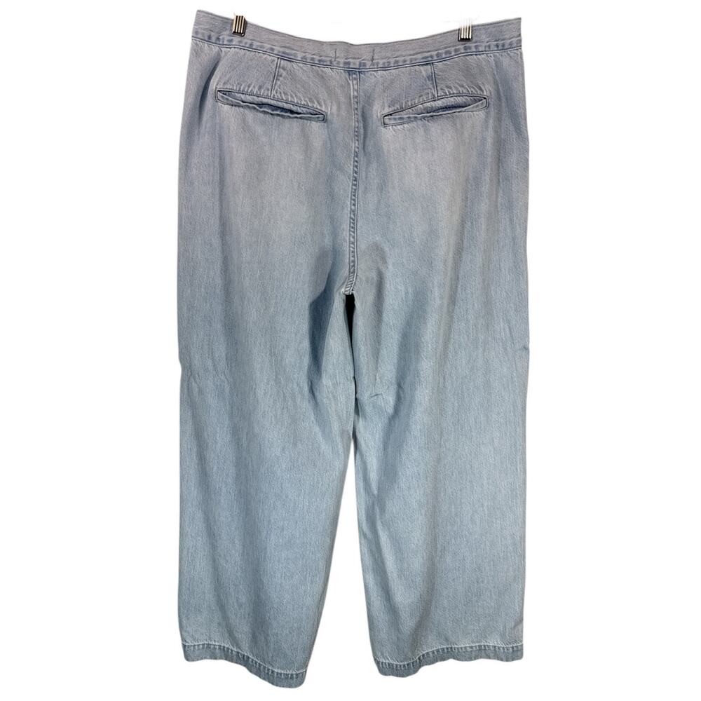 Madewell The Harlow Wide-Leg Jeans Airy Denim Sz 32 Noll Wash Pleated Baggy - Picture 5 of 14